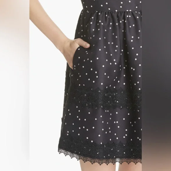 KATE SPADE Scatter Dot Mikado Fit & Flare Dress - NJMU8407 - Sz 0 - Picture 4 of 12